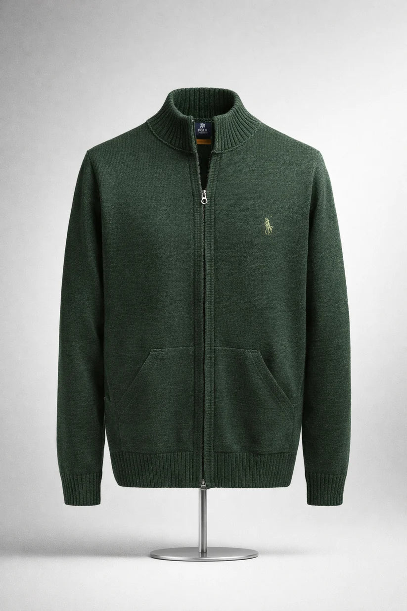 Polo Cardigan Zipper