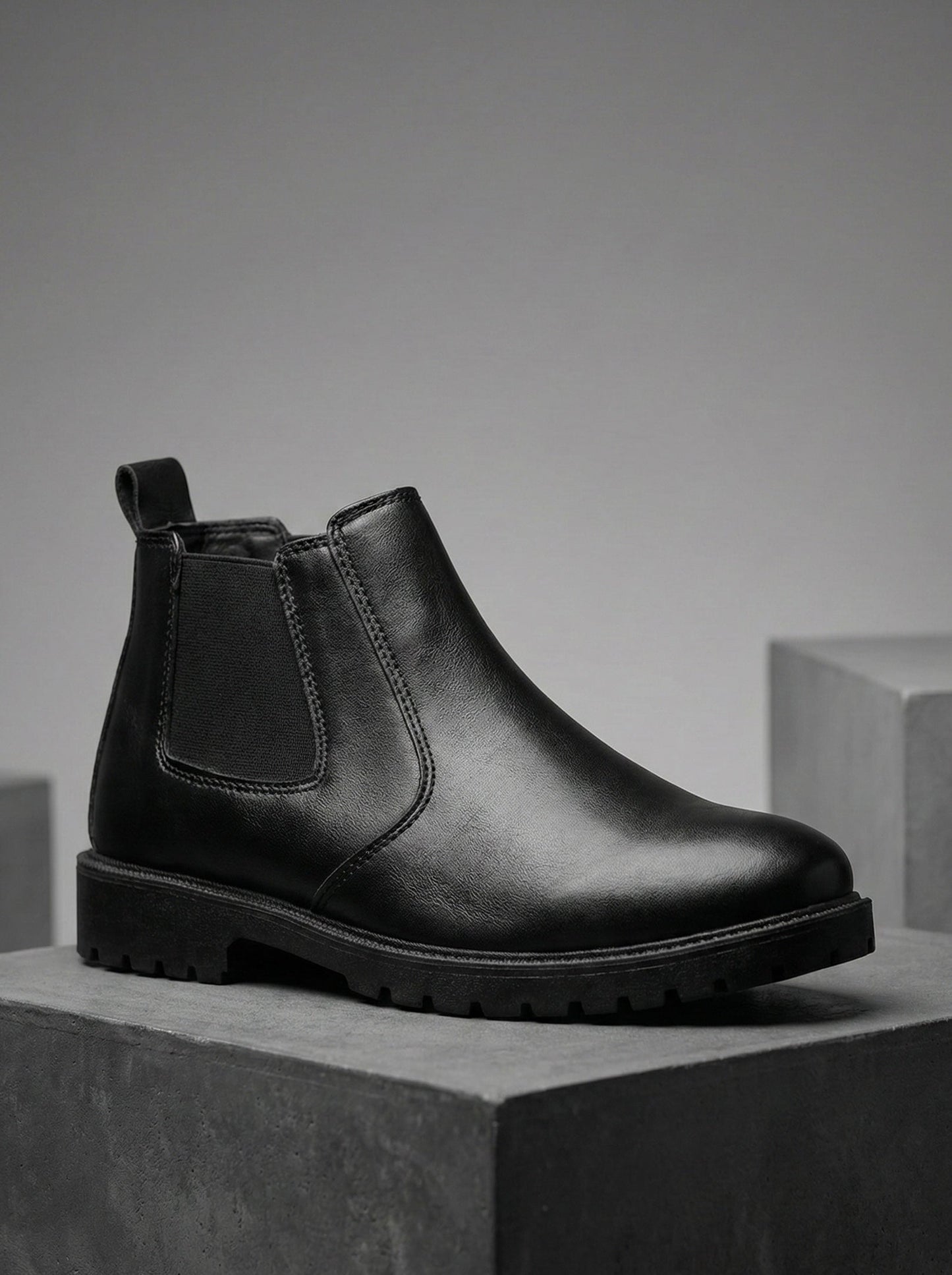 Leather Chunky Chelsea Boots