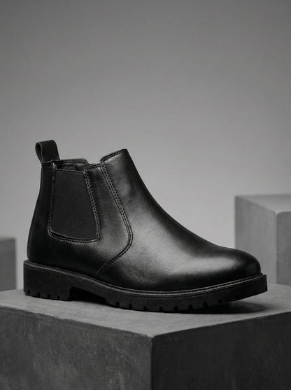 Leather Chunky Chelsea Boots